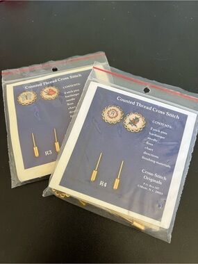 Vintage cross stitch stick pin lot of 3